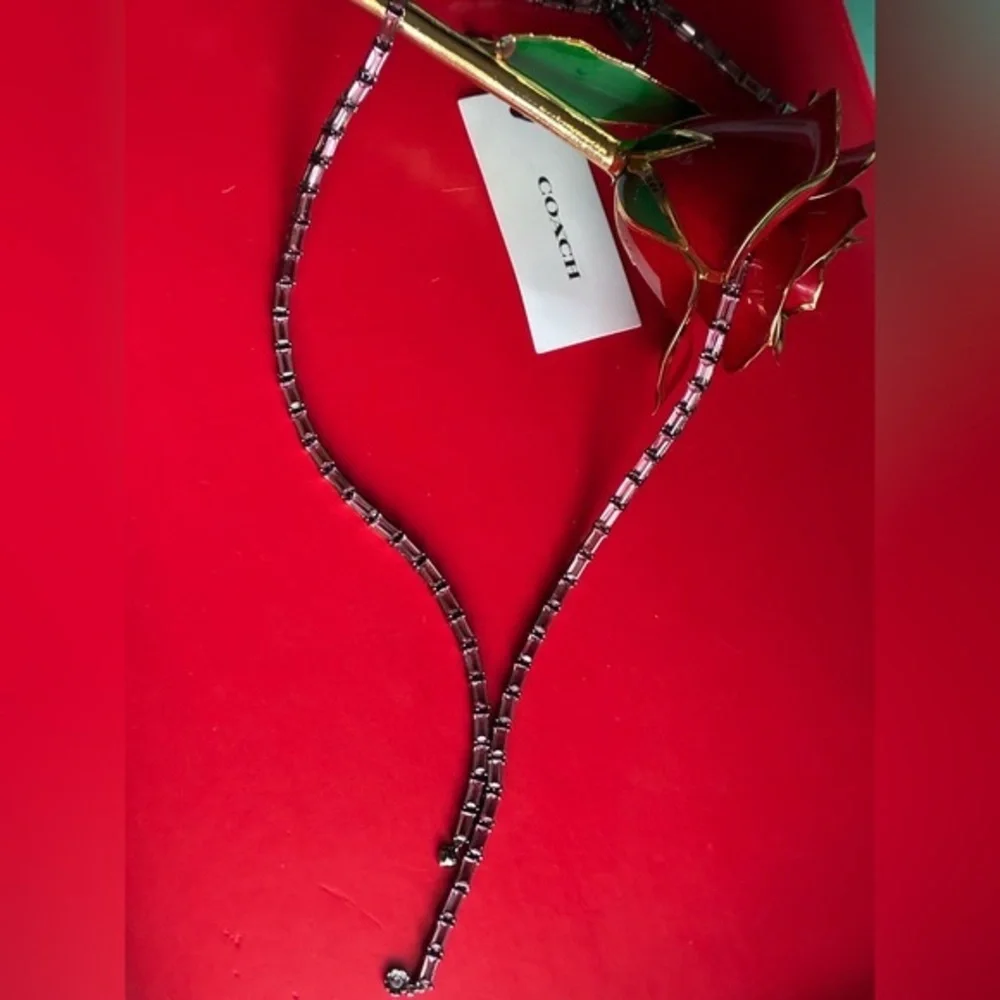 COACH Necklace,Black and pink Coach necklace